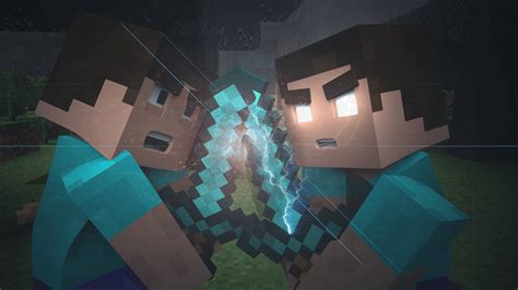 Minecraft Steve And Herobrine Wallpaper