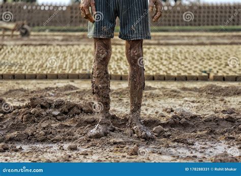 Feet of mud stock image. Image of working, sitting, temple - 178288331