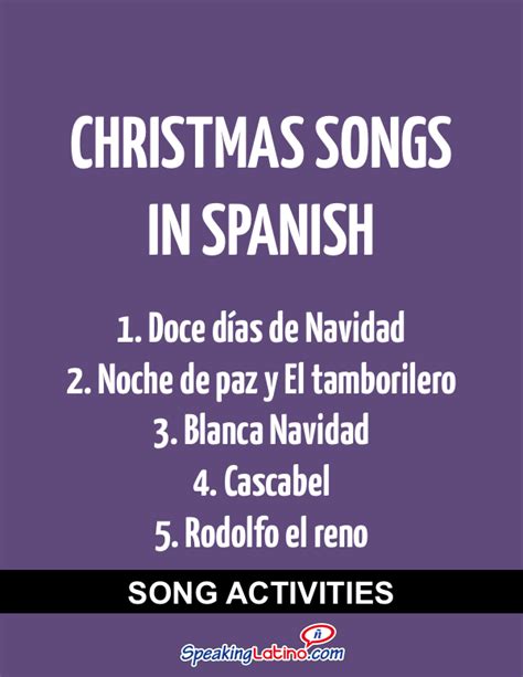 Spanish Class Activities With Christmas Songs in Spanish