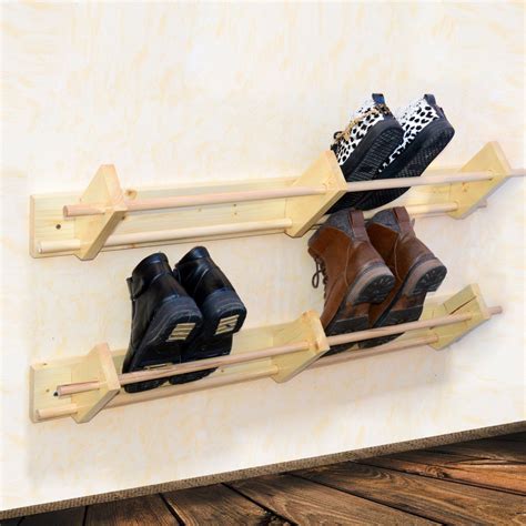 Wall Mounted Wooden Shoe Rack Hanger Shoe Organizer custom