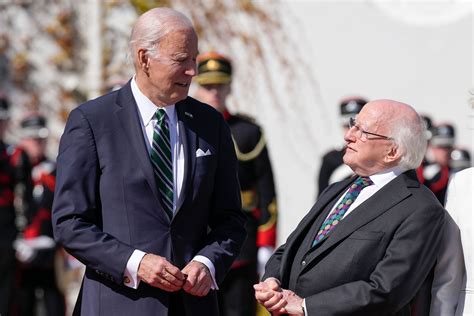 Biden greeted by Irish President as day of ceremony in Dublin begins ...