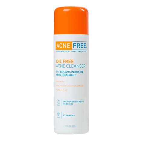 AcneFree Oil Free Acne Cleanser with 2.5% Benzoyl Peroxide, 8 oz ...