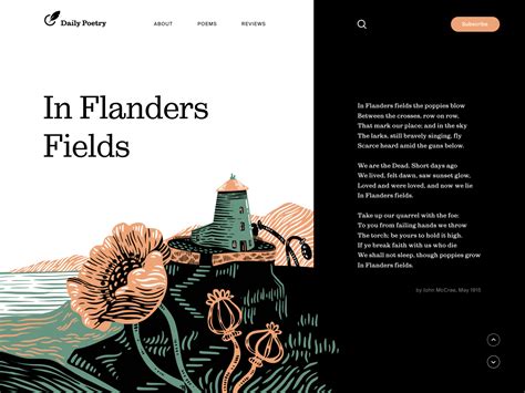 Daily Poetry Website by tubik on Dribbble