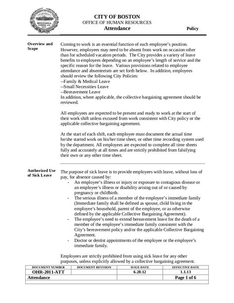 Attendance Policy - 15+ Examples, Format, Pdf