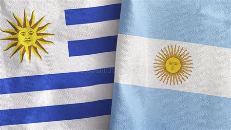 Argentina and Uruguay Table Flags Isolated on White 3D Rendering Stock ...