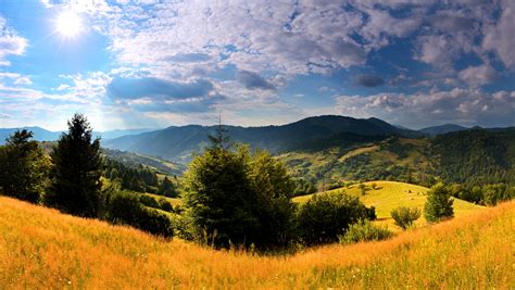 ukraine, Scenery, Mountains, Carpathians, Fir, Grass, Clouds, Nature Wallpapers HD / Desktop and ...