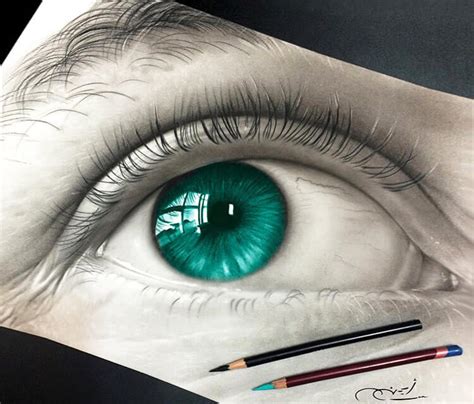 Green Eyes Drawing