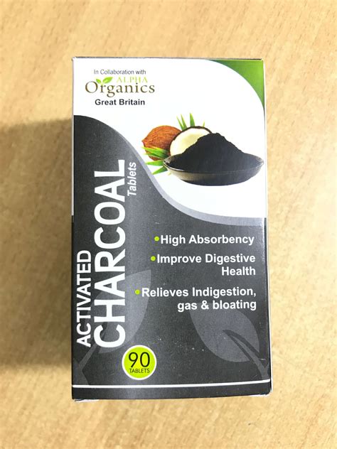 Activated charcoal tablets for indigestion and gas relief 90 tablets ...