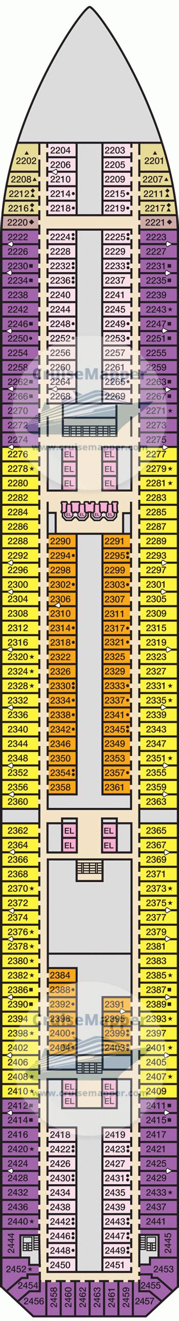 Carnival Radiance deck 2 plan | CruiseMapper