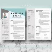 Professional & Modern Resume Template for Word: Angelica – 100% Editable. – In… - Resume ...