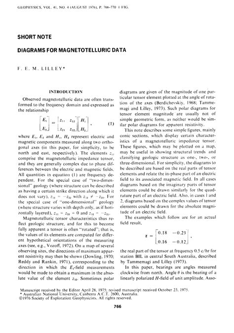 (PDF) Diagrams for magnetotelluric data