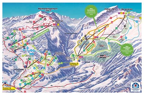 Large piste map of Hirschegg, Kleinwalsertal - Oberstdorf Ski Resort ...