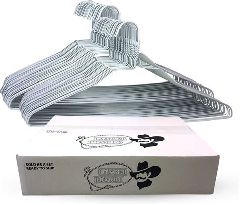 Wire Hangers in Bulk - 50 White Metal Hangers - 18 Inch Thin Standard ...