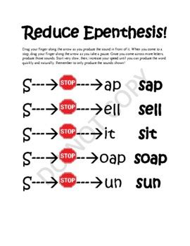 Epenthesis Reduction by The Speech Boss | TPT