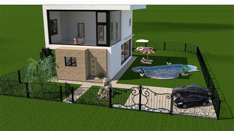 Modern House - Interior - Exterior design 3D model rigged | CGTrader