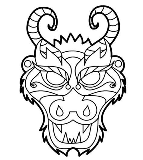 Chinese Dragon Face Drawing at GetDrawings | Free download