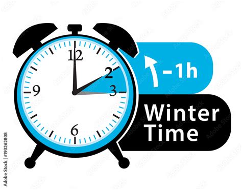 Winter time. Daylight saving time. Fall back alarm clock icon. Stock Vector | Adobe Stock