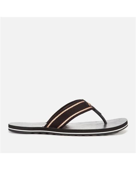 COACH Zoe Webbed Flip Flops in Black | Lyst