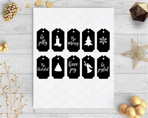 christmas gift tags svg & dxf | Illustrations ~ Creative Market