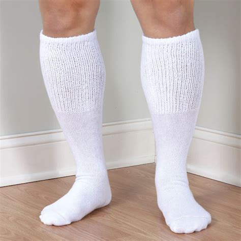 Men's Extra Wide Calf Diabetic Knee High Socks - 3 Pairs | Support Plus