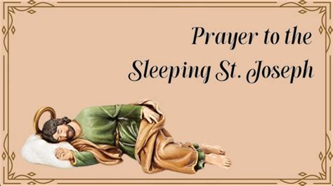 Prayer to the Sleeping Saint Joseph - YouTube