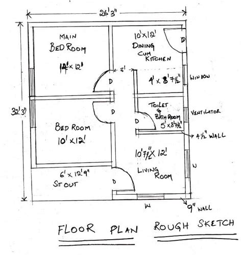 Floor Plan Sketch Sample - Floor Plan for Real Estate FPRE | Starts at $29 per Plan