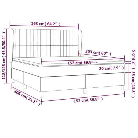 VidaXL Box Spring Bed With Mattress Dark Grey 153x203 Cm Queen Size Fabric - Co Clearance Australia