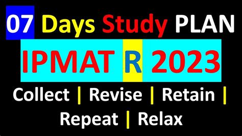 7 Days Study Plan IPM Rohtak 2023 | COLLECT | REVISE | RETAIN | REPEAT ...