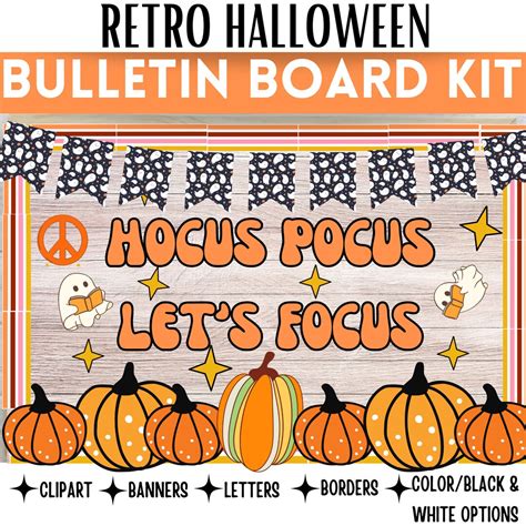 Fall/halloween Bulletin Board Kit Retro Halloween Classroom - Etsy