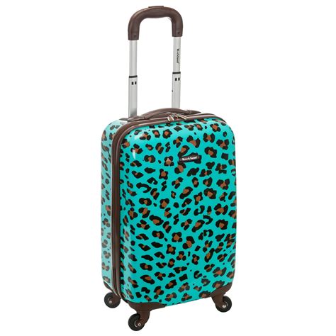 Shop Rockland Blue Leopard 20-inch Lightweight Hardside Spinner Carry ...