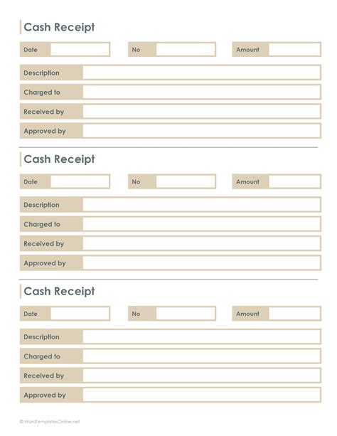 Printable Receipt Form Template - Printable Forms Free Online