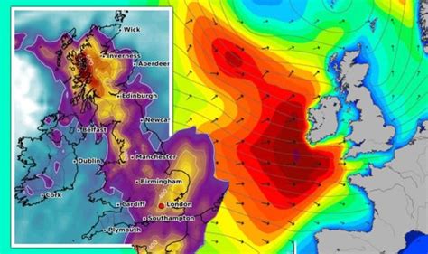 UK storm forecast: Terrifying weather chart shows wild weather heading straight to Britain ...