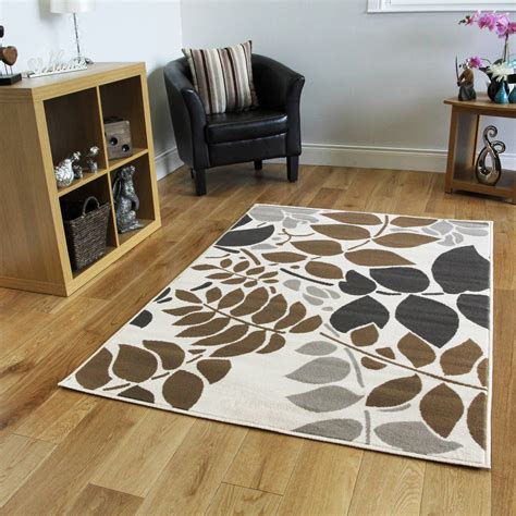 Modern Beige Floral Living Room Rugs Kukoon - Cute Homes | #96424