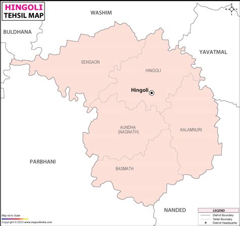 Hingoli Tehsil Map, Talukas in Hingoli