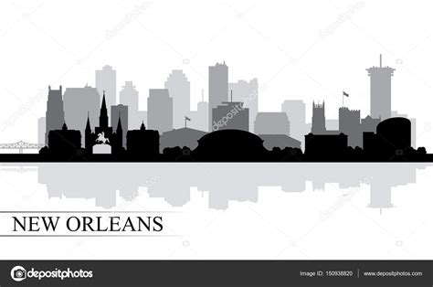 New Orleans city skyline silhouette background Stock Vector Image by ...