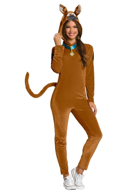 Scooby-Doo Women's Costume Jumpsuit W/ Collar and Tail