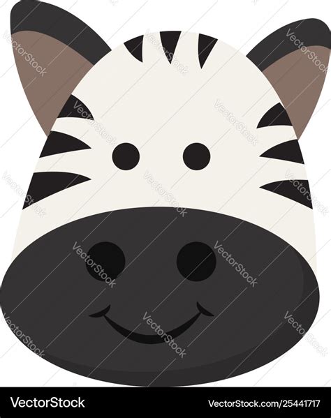 Emoji smiling cartoon face a zebra Royalty Free Vector Image