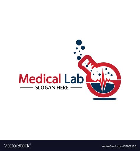 Medical lab logo template design emblem Royalty Free Vector