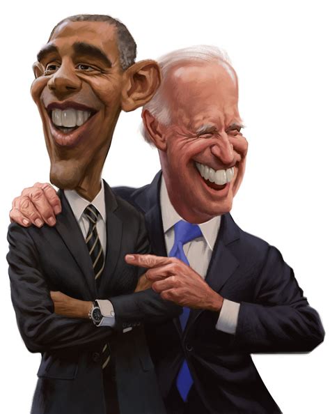 Caricature Illustration of President Obama and Vice President Biden right before leaving office ...