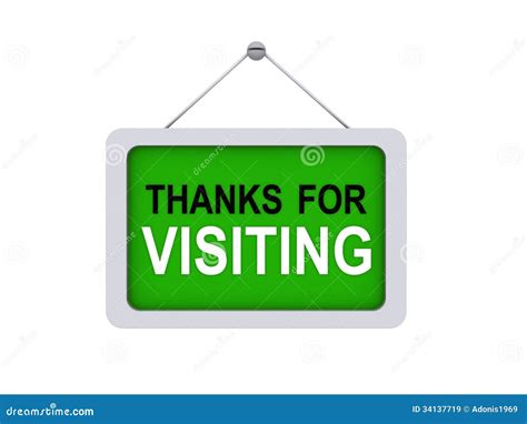 Thanks for visiting sign stock illustration. Illustration of green - 34137719