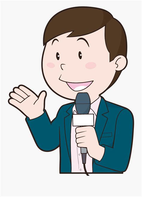 News Reporter Cliparts - Male News Reporter Cartoon , Free Transparent ...