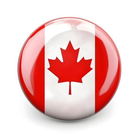 Premium Photo | Icon button in Canada flag colors