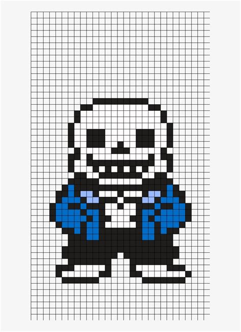 Sans Undertale Perler Bead Pattern - Sans Pixel Art Transparent PNG - 609x1050 - Free Download ...