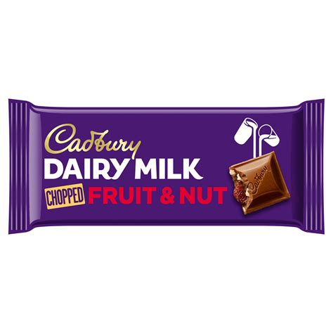 Cadbury Dairy Milk Fruit and Nut Chopped Chocolate Bar 95g | Single Chocolate Bars & Bags ...