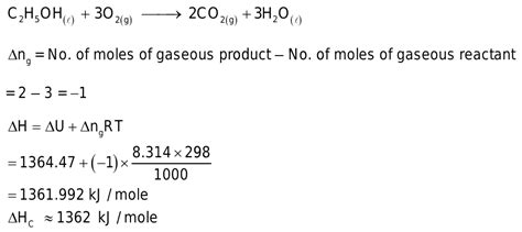 For complete combustion of ethanol . C2H5OH(l)+3O2(g)=2CO2(g)+3H2O(l) the amount of heat ...