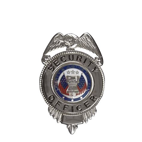 Security Officer Badge w/ Flags - Silver - GlobalTech PSE