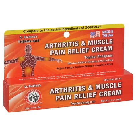 Dr. Sheffield's Therma-Rub Arthritis & Muscle Pain Relief Cream, 1.5 Oz (43 G) | eBay