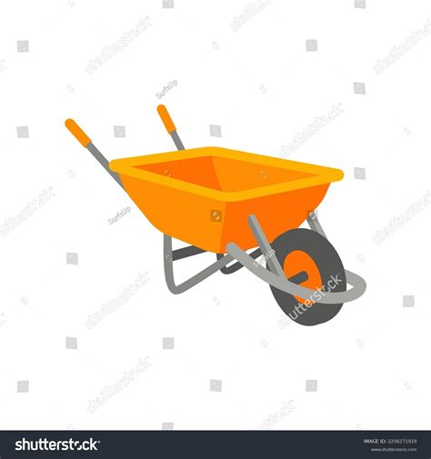 Cartoon Drawing Wheelbarrow On White Background Stock Vector (Royalty ...