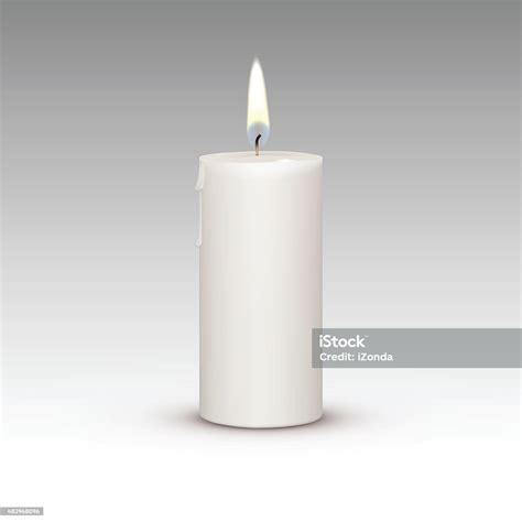 Candle Flame Fire Light Isolated On Background Stock Illustration ...