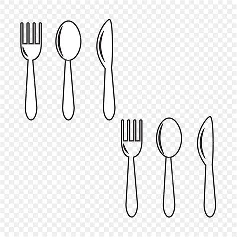 Fork Knife Spoon Vector Art PNG, White And Transparent Fork Spoon Knife Clipart Png Vector ...